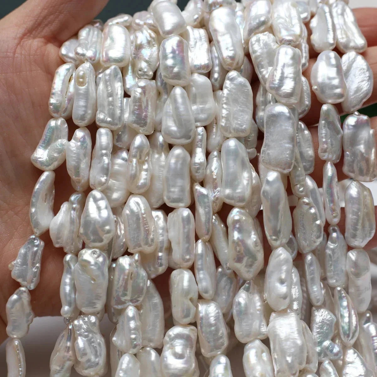 7x18-8x20mm 4A Uniform Size Natural Freshwater Pearl Baroque Pipa Bead Women Gift Jewelry Make DIY Necklace Bracelet Accessories - AMULET RING STORE