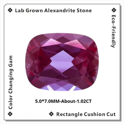 Lab Grown Alexandrite Stone High Quality Multiple Cuts Available Eco-Friendly Color Changing Gem Selectable Certificate