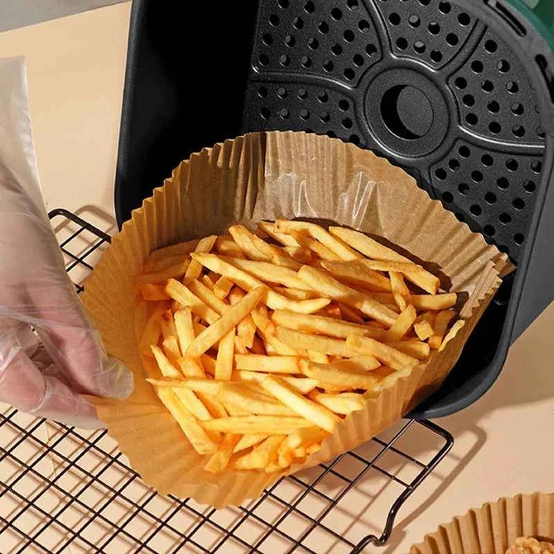 Round Air Fryer Paper Disposable Non-Stick Airfryer Baking Papers Microwave Oven Pot Oil Absorbing Gasket Kitchen Accessories