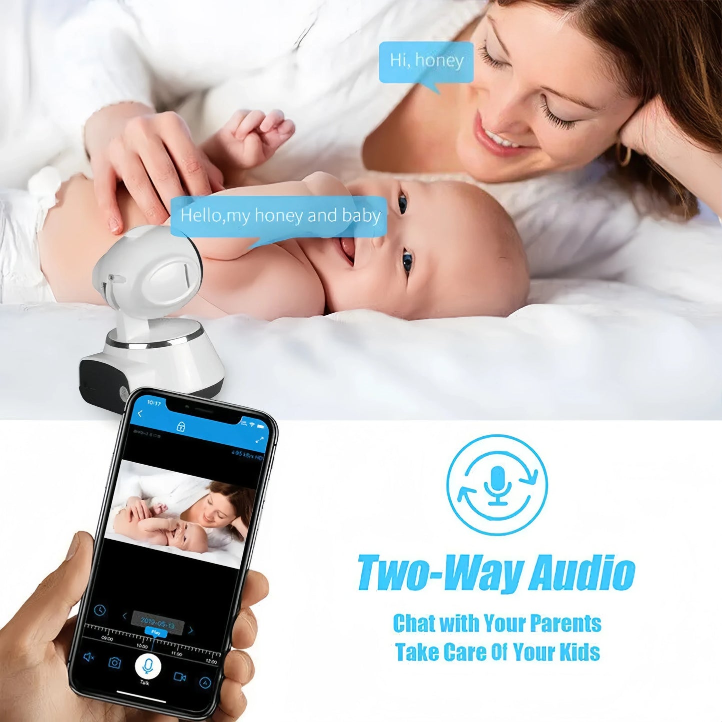 8MP IP WiFi Camera Surveillance Security Baby Monitor PTZ Smart Home AI Human Tracking Cam Night Vision CCTV Indoor Video Camera - AMULET RING STORE