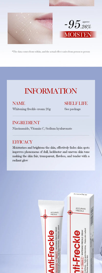 Effective Whitening Freckles Face Cream Dark Spot Corrector Remove Melasma Fade Melanin Pigmentation Brighten Skin Care Products