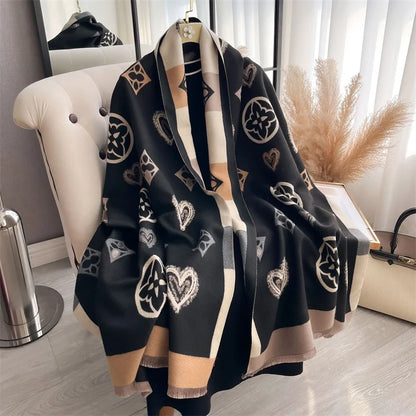 Cashmere Scarf for Women Thick Warm Winter Blanket Brand Female Luxury Quality Shawl Wrap Bufanda 2024 Poncho Echarpe Pashmina
