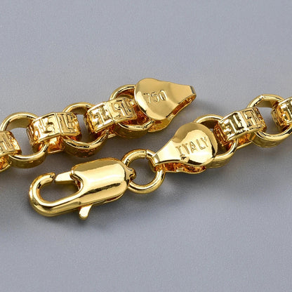 18k Gold Plated Italy 750 Bracelet Copper Braided Shaped Bracelet Hip-Hop Daily Men Women Jewelry Accessories For Friends Gifts - AMULET RING STORE