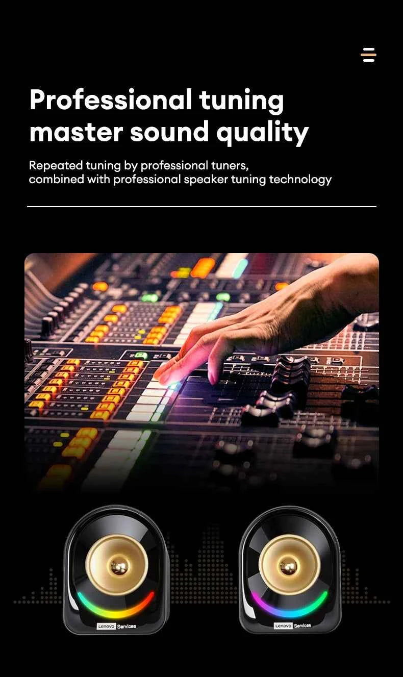 New Lenovo A02 Wireless Bluetooth V5.4 Speaker With Dual Mode RGB Light Wired Loudspeaker Vibrant Stereo Sound Camping Soundbox