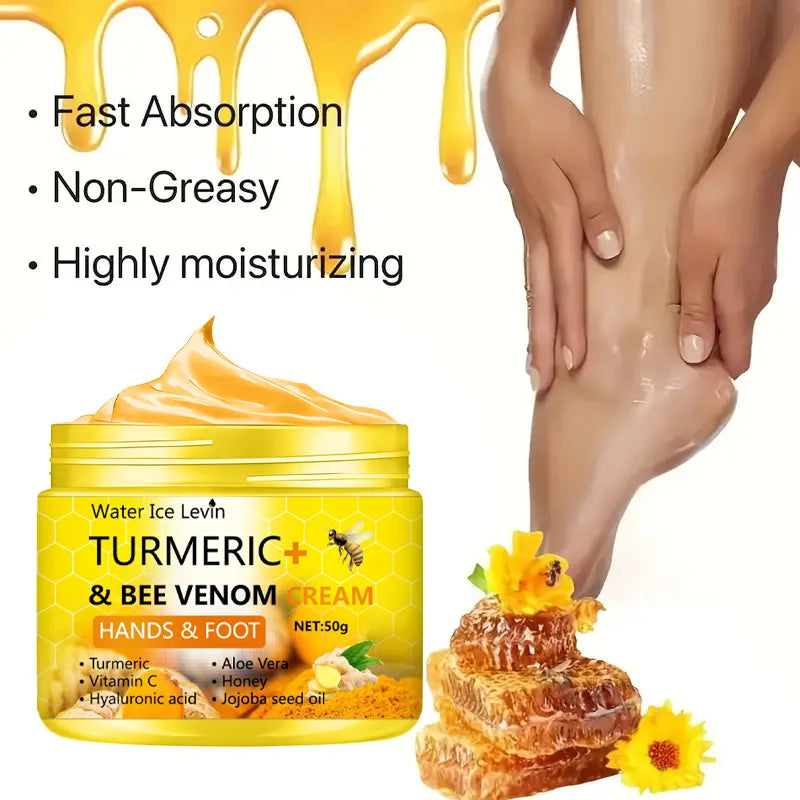 Turmeric Bee Venom Anti-Drying Crack Foot Cream Hand Cracked Repair Skin Removal Care Cream Dead Feet Hand Skin 50g - AMULET RING STORE