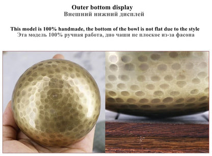 Nepal handmade Singing Bowl Tibet Buddha Sound Bowl Yoga Meditation Chanting Brass Chime Handicraft Music Therapy Tibetan - AMULET RING STORE