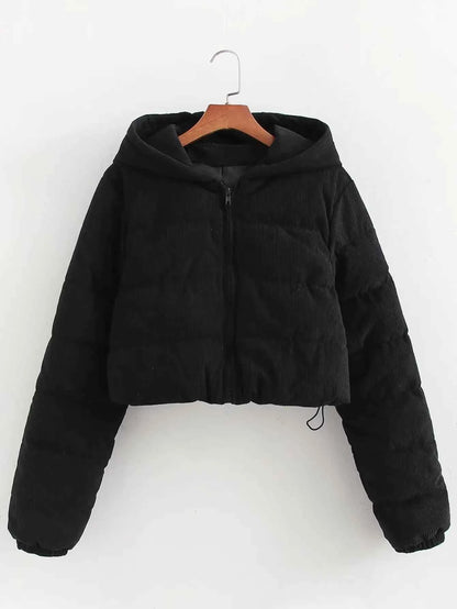 Padded Coat Casual Hooded Coat For Women Elegant Luxury Women's Coats Warm Woman Winter Coats Black Short Snow Parka