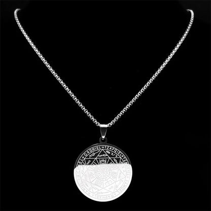 Seven Archangels Amulet Stainless Steel Necklaces Men