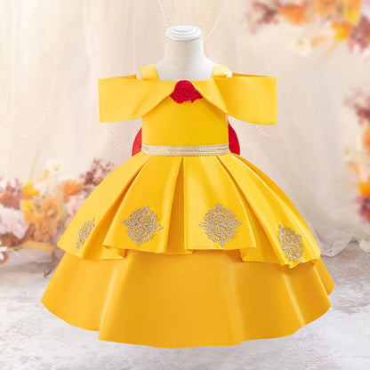 Princess Dress For Toddler Little Girl Luxurious Bow Gown Kids Birthday Party Clothes Halloween Carnival Children Princess Dress
