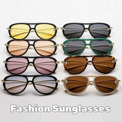 New Fashionable Personalized Toad Sunglasses Knot Double Bridge Metal Anti UV Glasses Outdoor Trendy Street Photography