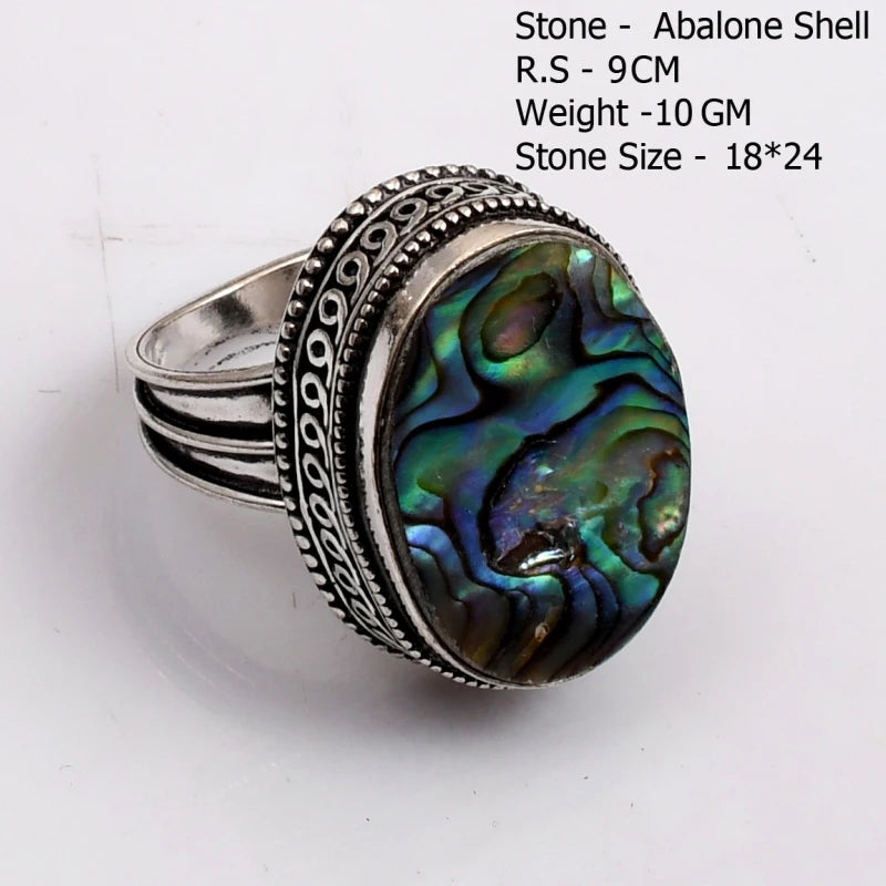 Genuine Turquoise Labradorite Moonstone Owyhee Opal Amazonite Ruby Zoisite  Ring