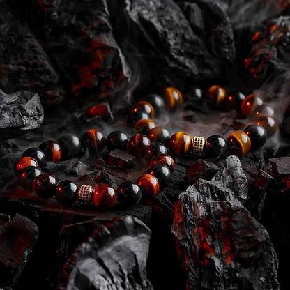 5A Real Natural Red Tiger Eye Beads Stone Bracelet Men Women Zircon Accessories Handmade Jewelry Gift for Girlfriend Wholesale