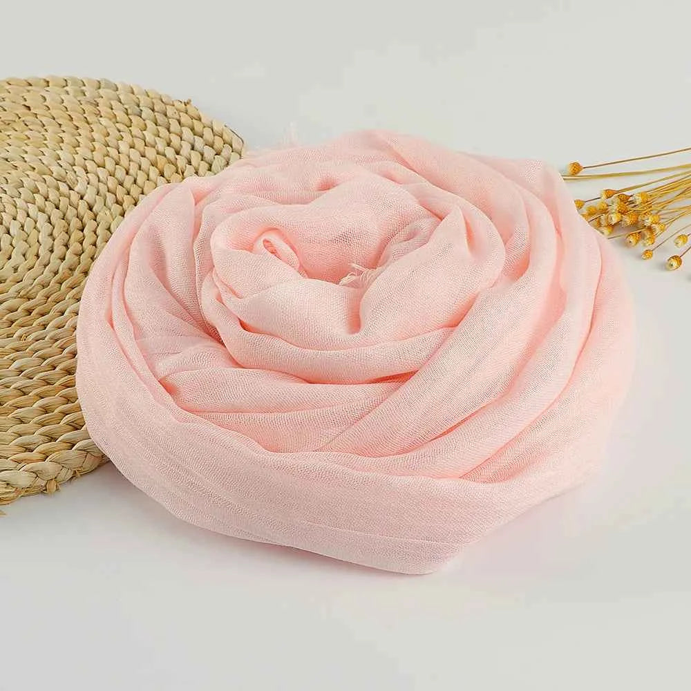 Autumn Winter New Cotton Linen Scarf For Women Girls Solid Color Sunscreen Scarves Soft Foulard Viscose Female Wrap Shawls