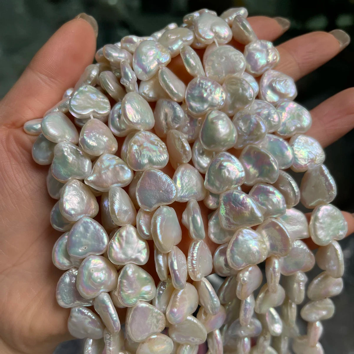 13mm Heart Shaped Baroque Pearl Spacer Beads Natural Freshwater Pearl Beads for Jewelry Making DIY Necklace Bracelet Accessories - AMULET RING STORE