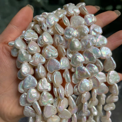 13mm Heart Shaped Baroque Pearl Spacer Beads Natural Freshwater Pearl Beads for Jewelry Making DIY Necklace Bracelet Accessories - AMULET RING STORE