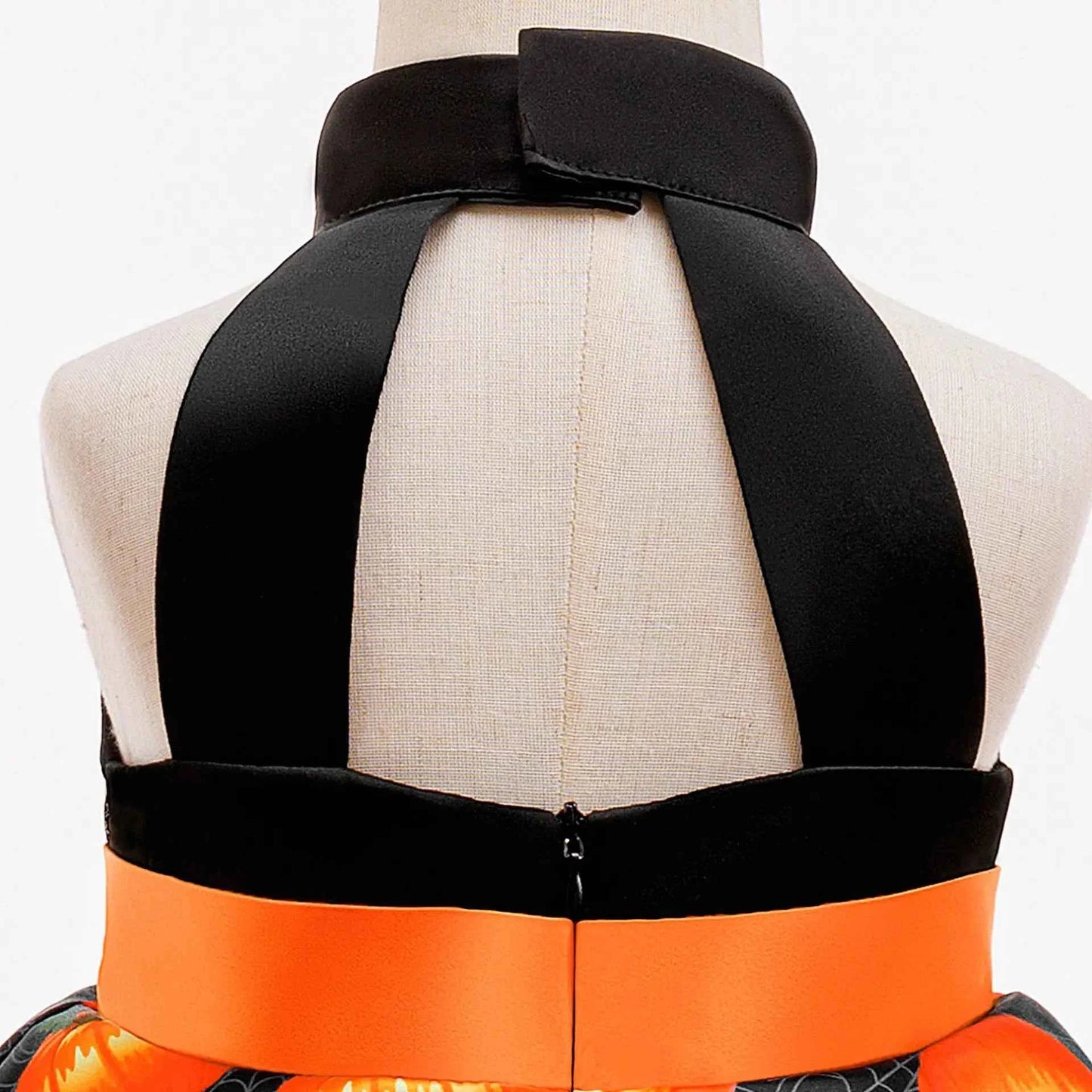 Baby Girl Halloween Costume 0-3 Yrs Little Girl Fantasy Dress Children Pumpkin Skeleton Print Fluffy Gown Kids Cute Orange Frock