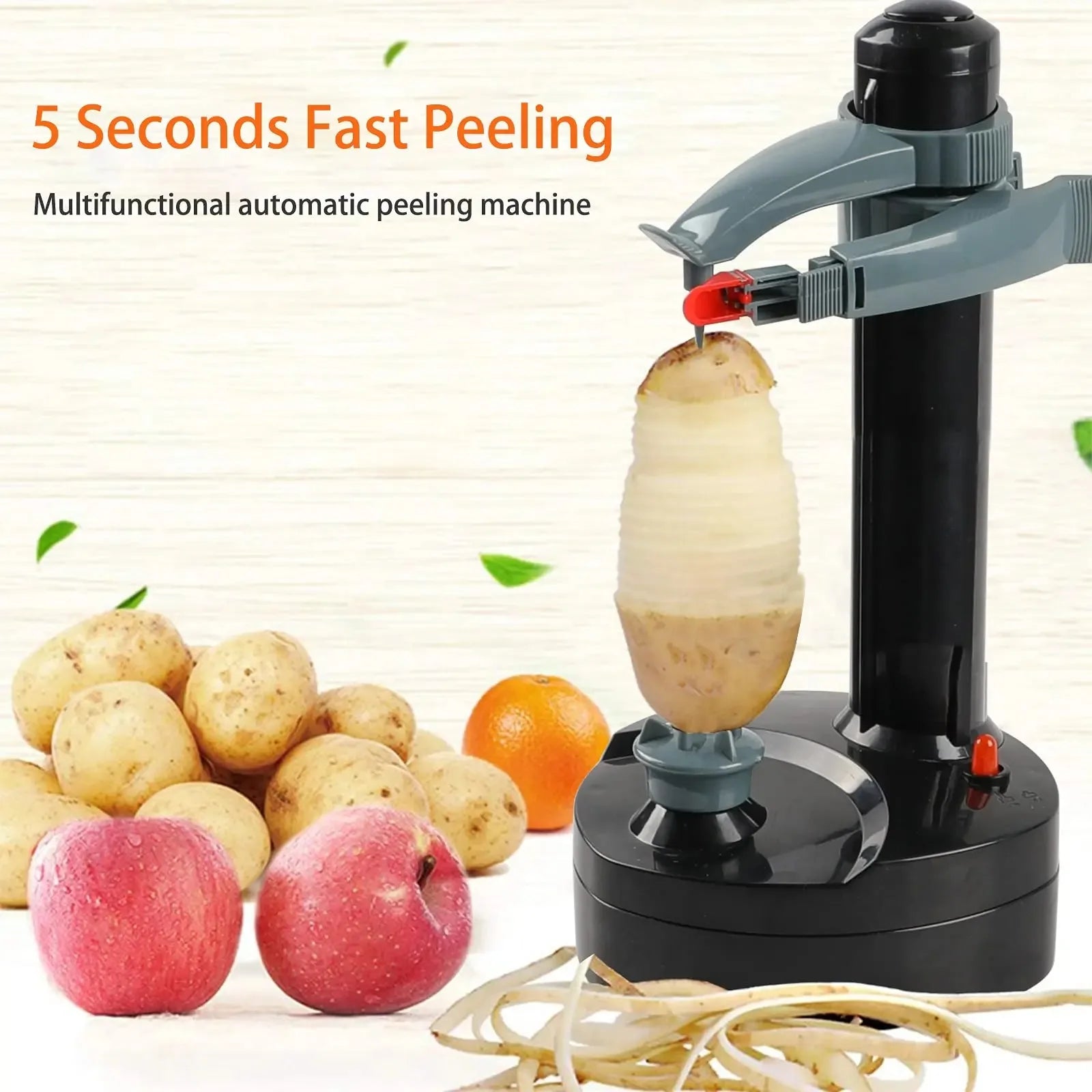Electric Potato Peelers Automatic Rotating Apple Peeler Potato Peeling Machine Automatic Fruits Vegetables Kitchen Peeling Tool - AMULET RING STORE