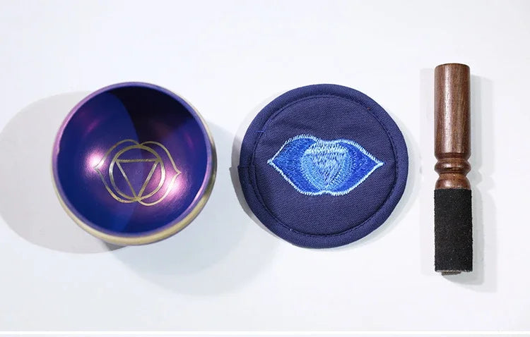 Nepal Handmade Buddha Singing Bowl Yoga Meditation Colorful Sound Therapy Tibetan Singing Bowls Healing Percussion Instruments - AMULET RING STORE