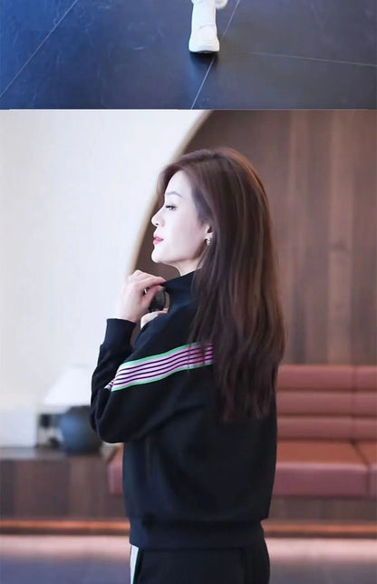 Women's Casual Suit Spring Autumn New Loose Tracksuit Fashion Tops And Pencil Pants 2 Two Piece Set Plus Size Clothing For Women