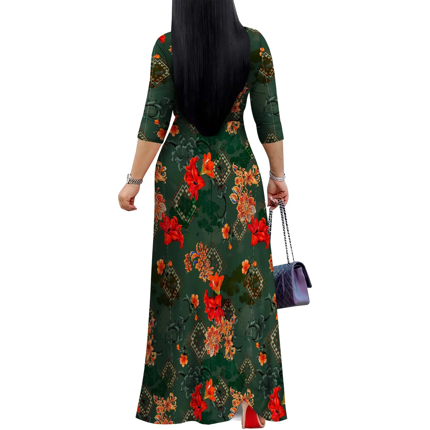 Women's Casual Sexy V Neck 3/4 Sleeves Club wear Party Outfits