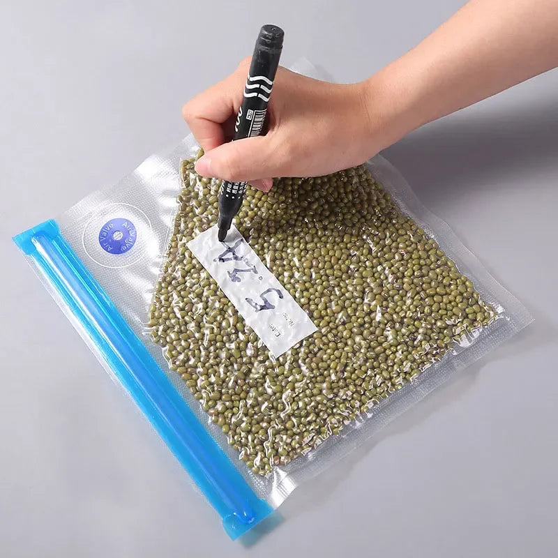Reusable vacuum food storage bag zipper bag set USB electric pump vacuum sealing bag and manual pump vacuum bag - AMULET RING STORE