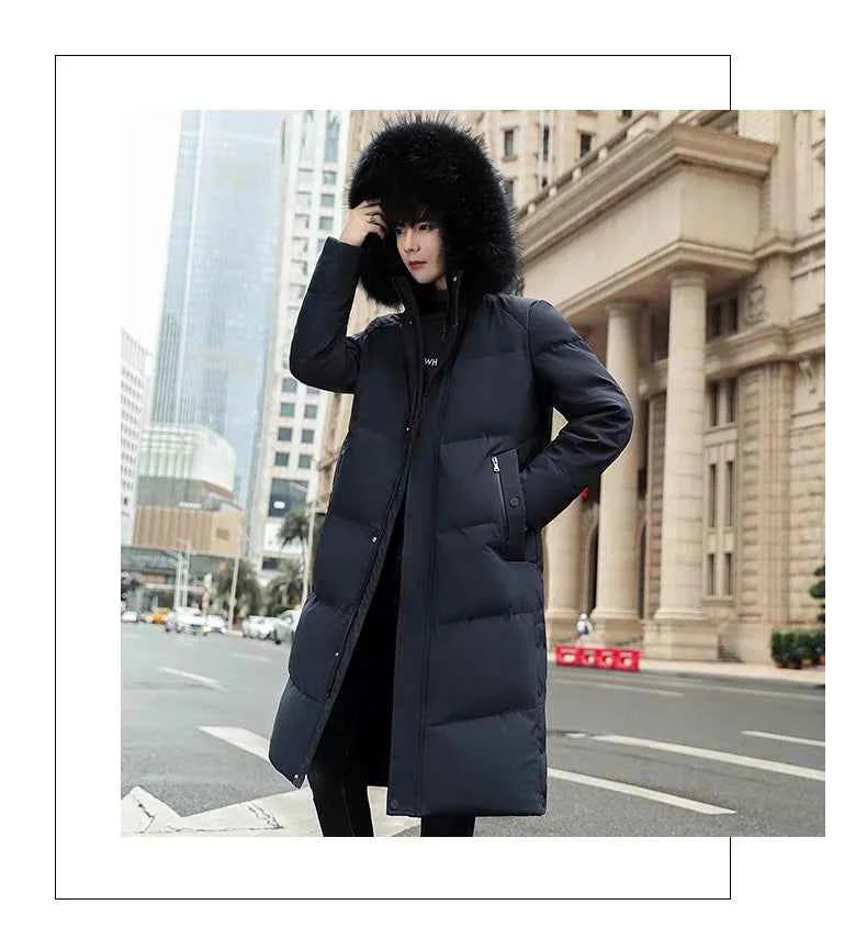 Fashion Winter Jacket for Man Down Coat jacket Parka Men's winter padded jackets Fur Collar Hooded Warm Long Padding HXY291