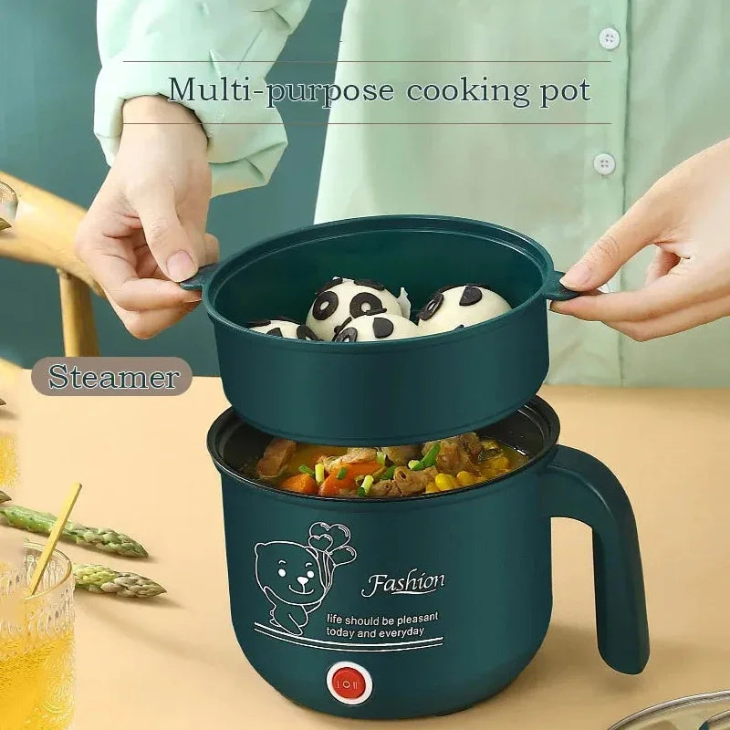 Mini Electric Cooker Non-stick Cooking 1-2 People Double Hot Pot steamer Hot Pot Multifunction Electric Cooker for Home 110V US - AMULET RING STORE