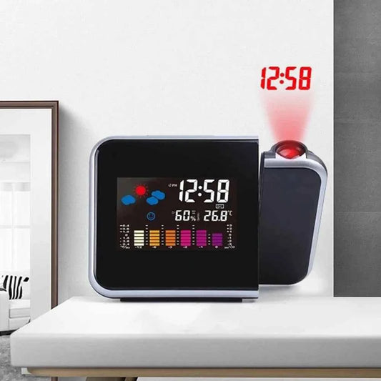Color screen digital projection color display clock electronic LED rotating projection alarm clock home desktop decoration clock