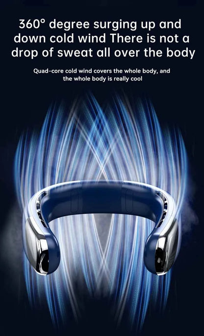 Portable Neck Fan 10000mAh Mini Bladeless Silent Neckband Fan USB Rechargeable 3 Speeds Mute Wireless Electric Neck Cooler Fans