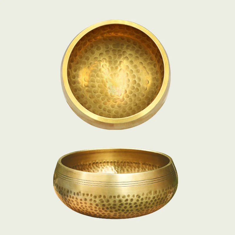 Bronze Tibetan Bowl Handmade Singing Bowls Genuine Pretty Meditation Musical Instruments Sound Healing Buddhist Monk Supplies - AMULET RING STORE