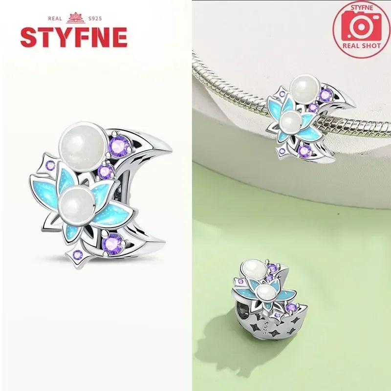 S925 Silver Glow-in-the-dark Firefly Charm Pendant Fit Original Charms Bracelet Gift Beads for Women Diy Fine Jewelry Gifts - AMULET RING STORE
