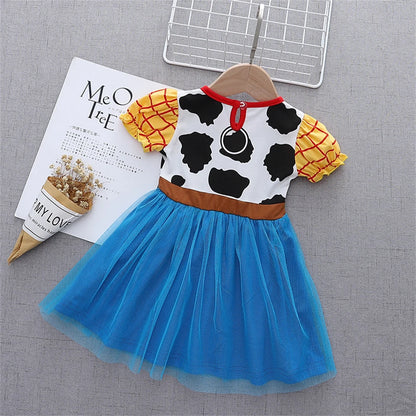 2024 Toddler Girl Princess Dress Toy Kids Clothes Christmas Halloween Woody Alice Jessie Belle Mermaid Infants Party Ball Gowns