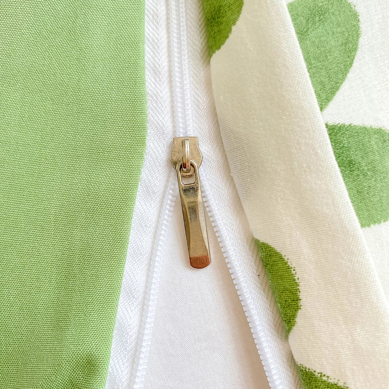 Korean Retro Floral Bedding Set 100% Washed Cotton Bed Sheets Set Soft Duvet Cover Bed Linen Pillowcase Single Double Queen King - AMULET RING STORE