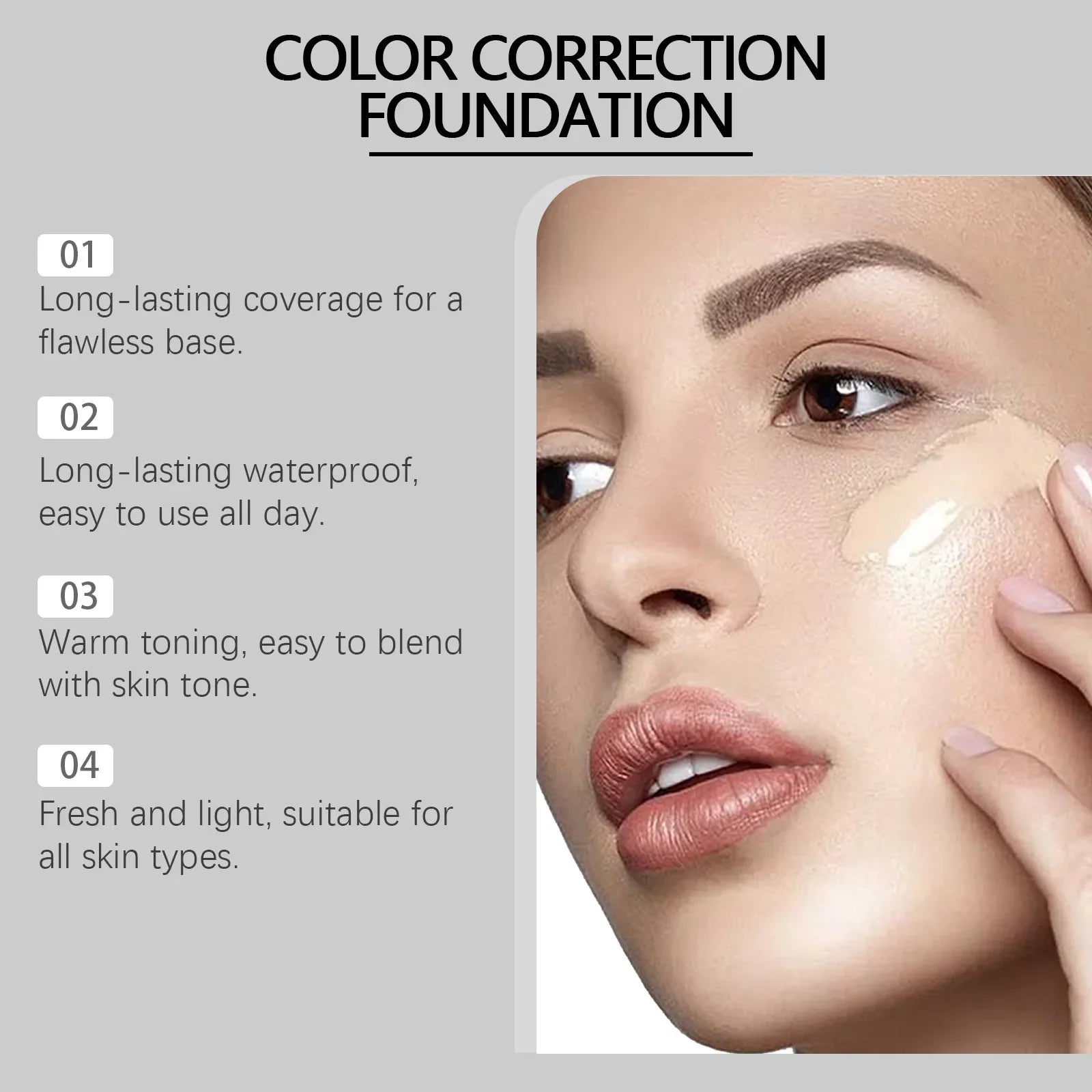 50ML Liquid Foundation CC Cream Matte Full Coverage Moisturizing Brightening Concealer BB Cream Oil Control Makeup Cosmetics - AMULET RING STORE