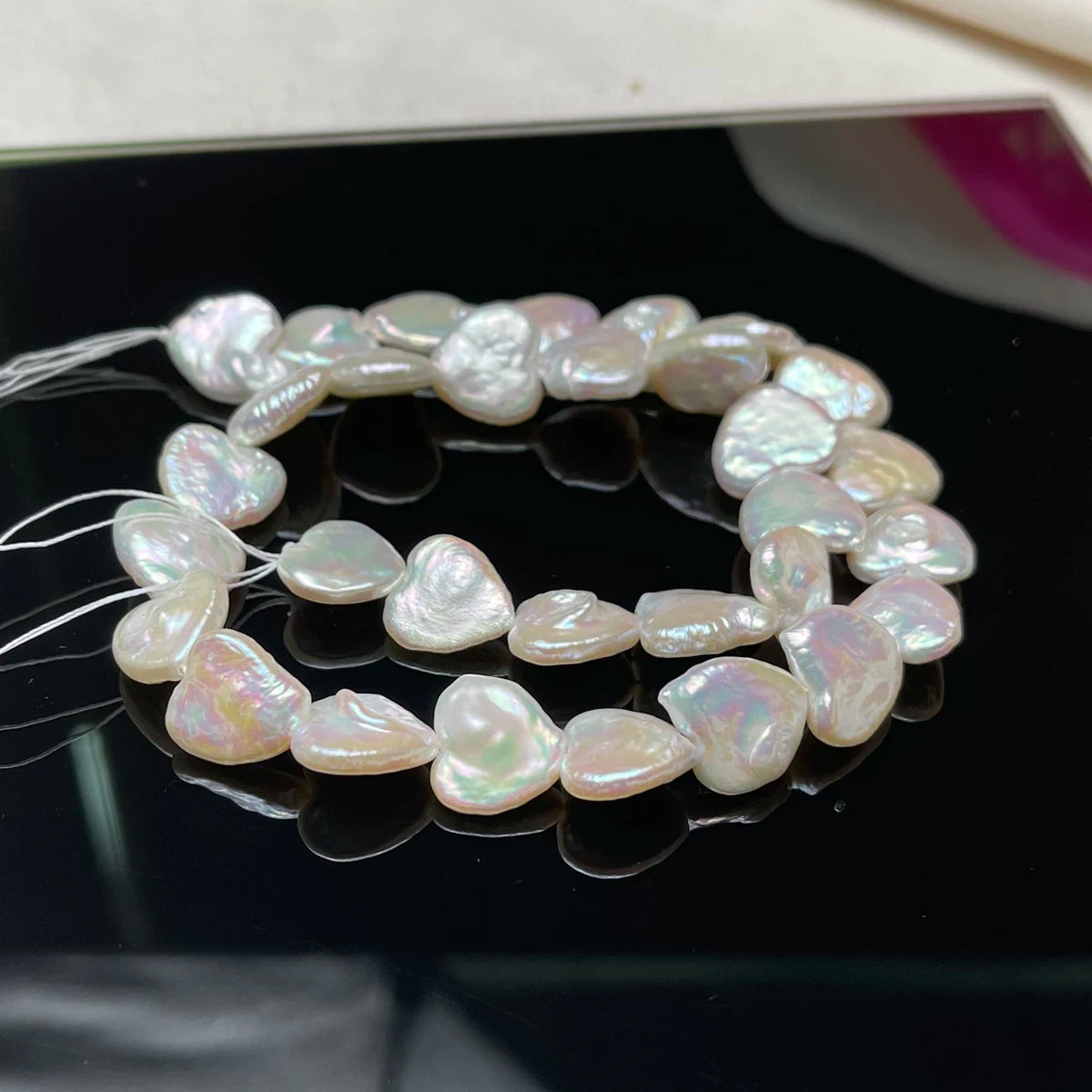 13mm Heart Shaped Baroque Pearl Spacer Beads Natural Freshwater Pearl Beads for Jewelry Making DIY Necklace Bracelet Accessories - AMULET RING STORE