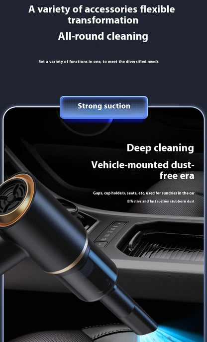 High power portable wireless vacuum cleaner, compatible with both car and home use, equipped with various accessories