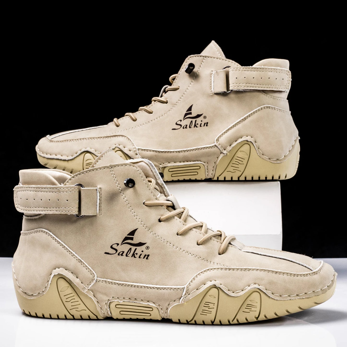 New 2025 Handmade Leather Casual Men Shoes Design Sneakers Man Breathable Leather Shoes Men Ankle Boots Outdoor