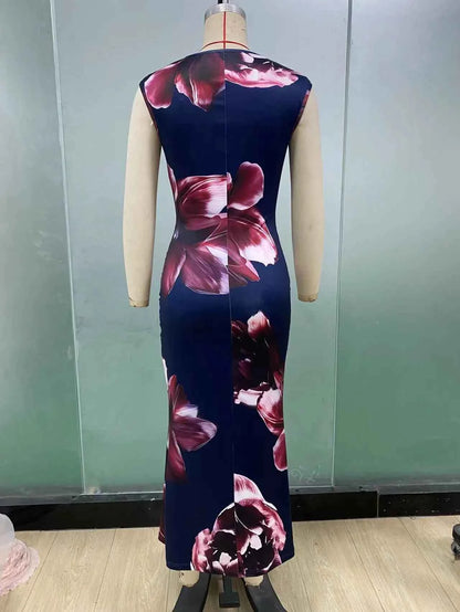 Sexy Bodycon Maxi Dresses For Women 2025 Summer Fashion Sleeveless O-neck Slim Long Party Dress Elegant Vestidos