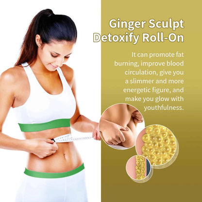 Ginger Sculpt Detoxify Roll-on Ginger Extract Increase Metabolism Promote Fat Burning Moisturizing Skin Care Body Ball Massage