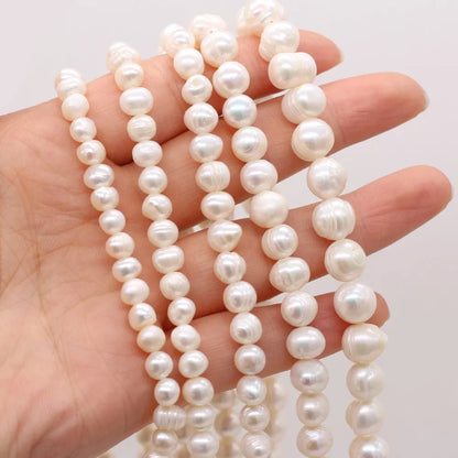 100% Natural Freshwater Pearl Beads Fine pearls Punch Loose Beads For DIY Women Elegant Bracelet Necklace Earring Jewelry Making - AMULET RING STORE