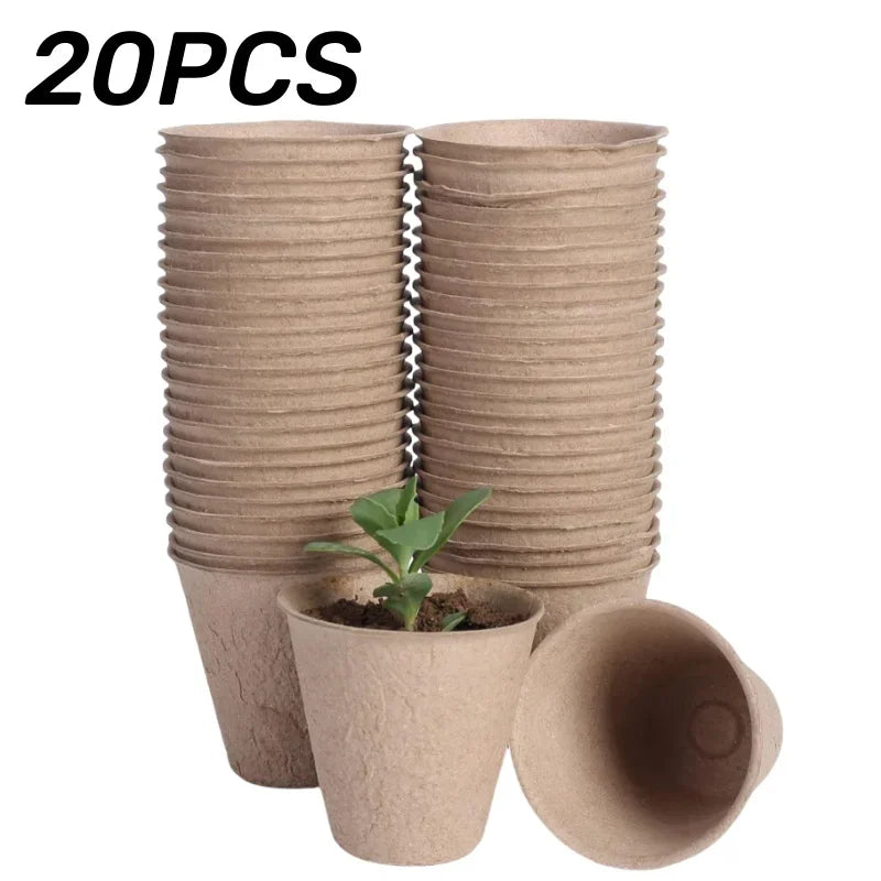 20-200PCS Environmental protection Garden Round Peat Pots Plant Seedling Starters Cups Nursery Herb Seed Tray Planting Tools - AMULET RING STORE