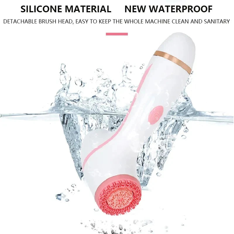 3 In 1 Electric Cleansing Brush Vibrations Facial Cleaner Face Massager Sonic Rotating Cleansing Brush Face Deep Cleansing Tool