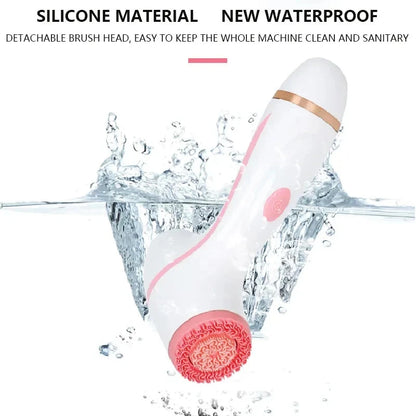 3 In 1 Electric Cleansing Brush Vibrations Facial Cleaner Face Massager Sonic Rotating Cleansing Brush Face Deep Cleansing Tool