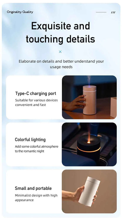 Colorful Car USB Mounted Diffuser Machine Mini Portable Automatic Spray Wireless Car Mounted Home Aromatherapy Humidifier