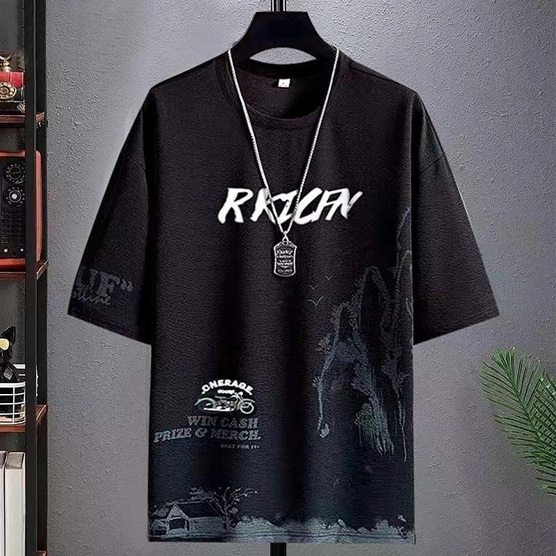 Clothes for Men Slim Fit Chic Basic Kpop Casual Cool Grey Pants Sets Male T Shirt Stretch Loose High Quality 5xl Luxury Xl S Top