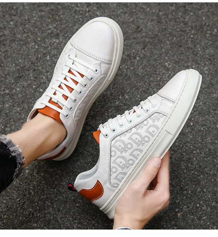 Leisure Shoes 2025 New Wear-resistant Fashion Shoes Anti-slip Anti-odor Leather Sports Thick Soles All Match Street Men's Shoes - AMULET RING STORE