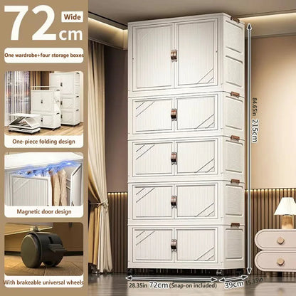 Multi-specification Multifunction White Folding Storage Cabinet Large Capacity Dustproof Wardrobe Storage Box - AMULET RING STORE