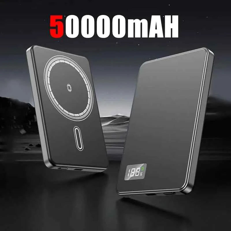VIVO 50000mAh Portable Magnetic Wireless Power Bank PD22.5W Fast Charging External Battery for Magsafe For iPhone Samsung Xiaomi