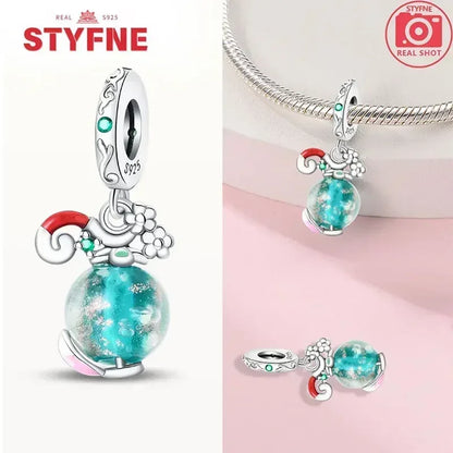 S925 Silver Glow-in-the-dark Firefly Charm Pendant Fit Original Charms Bracelet Gift Beads for Women Diy Fine Jewelry Gifts - AMULET RING STORE