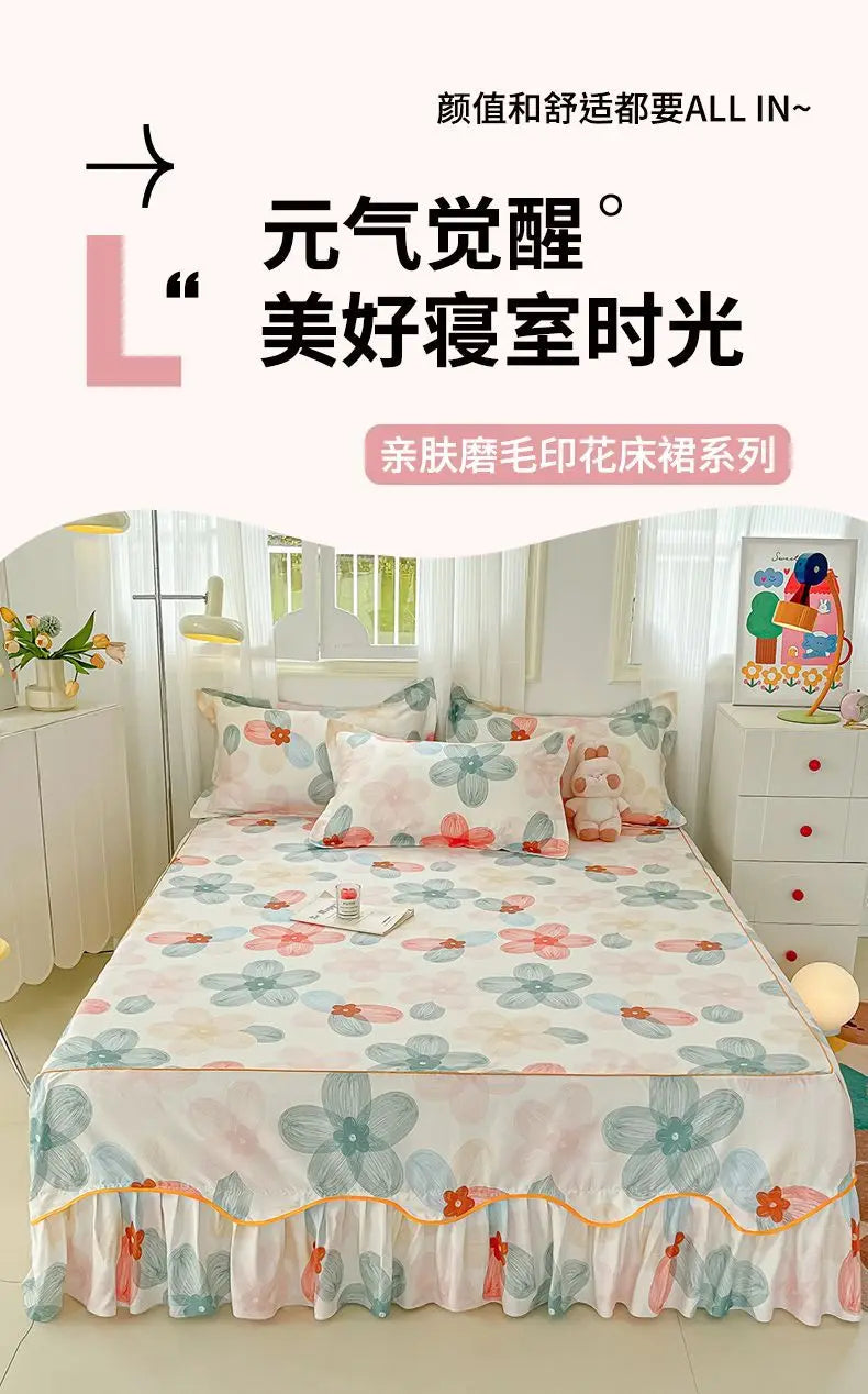 Sheet Set Household with Pillowcase Fashion Modern Water-proof Universal Skin-friendly Single Double Home Textile Bedding Luxury